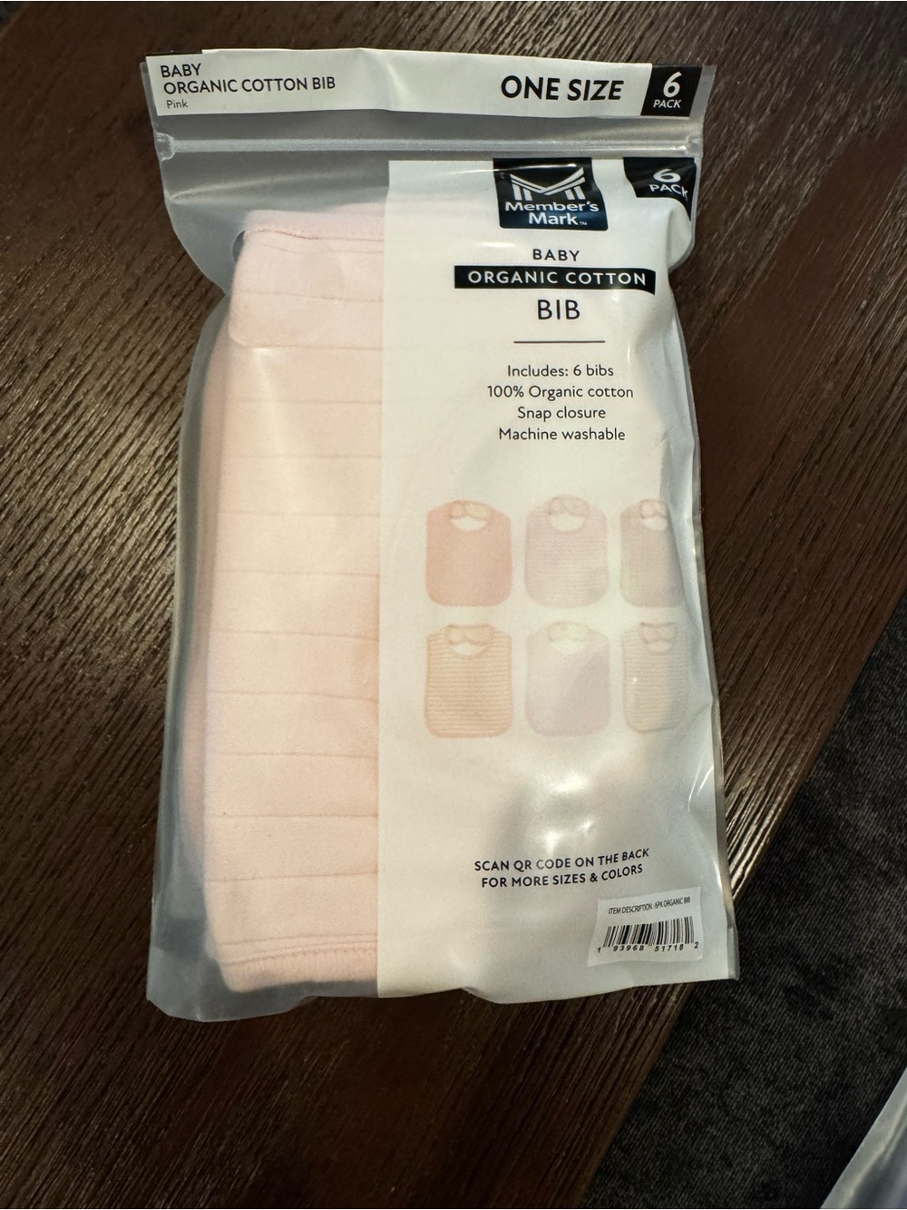 Baby Organic Cotton Bibs - Pink (6 Pack)